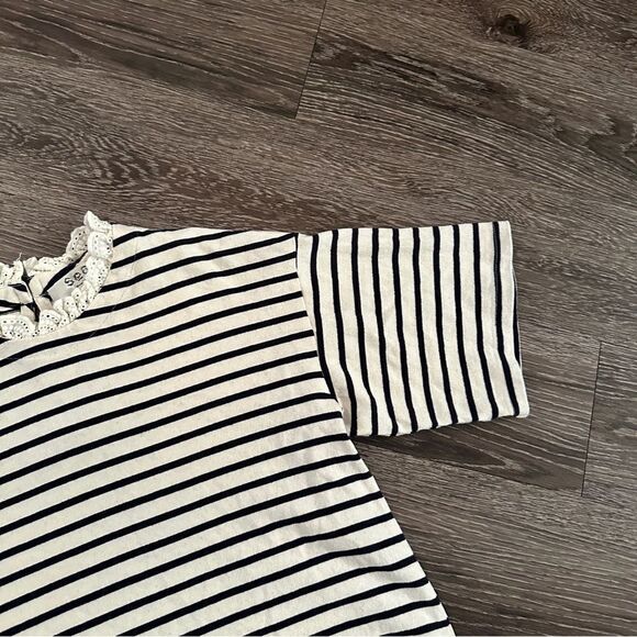 Sea New York Cream and Navy Striped Short Sleeve - Picture 3 of 9